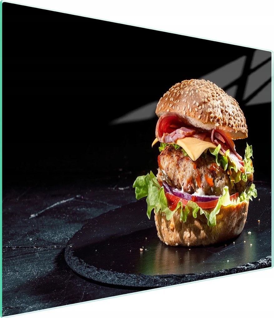 Üveg Vágódeszka 52x30 Hamburger Edzett Üveg