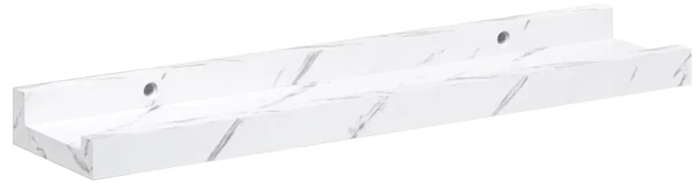 vidaXL Falpolc polcokkal 4 pcs Fehér márvány 40 x 9 x 3 cm Faanyag
