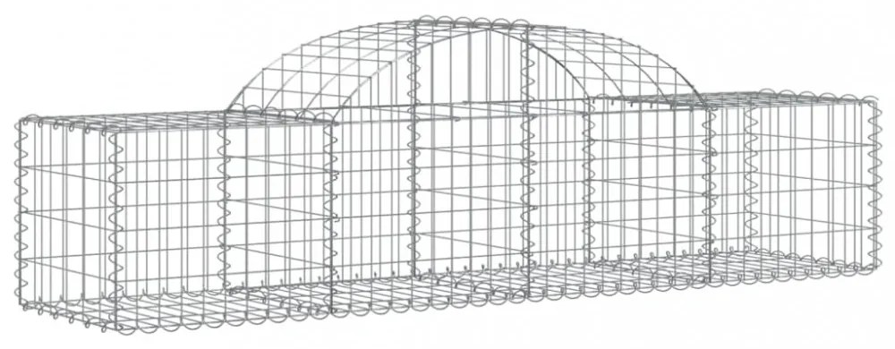 7 db íves horganyzott vas gabion kosár 200x50x40/60 cm