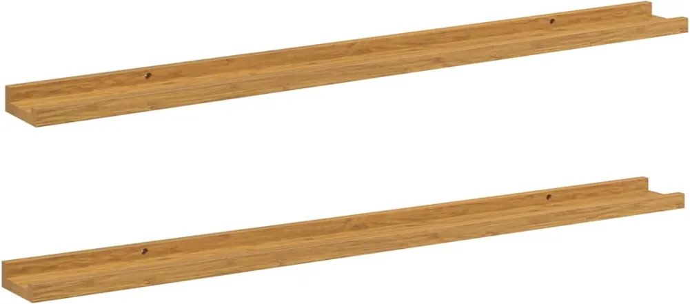 vidaXL Falpolc polcokkal tárolóval 2 pcs Bézs 100 x 9 x 3 cm Faanyag