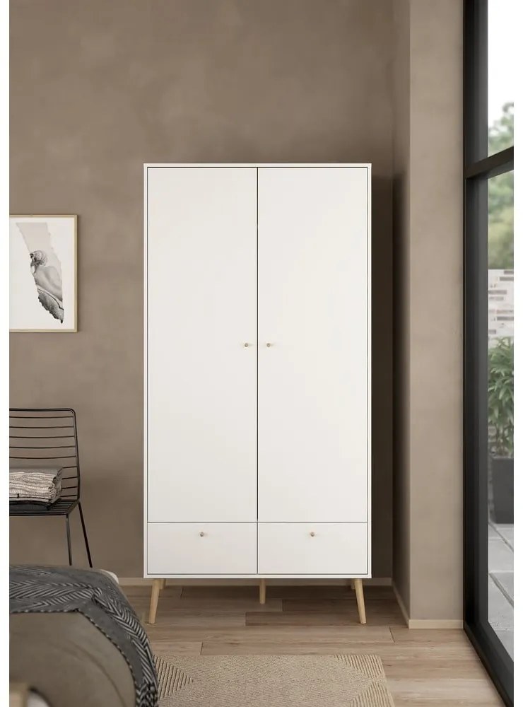 Fehér ruhásszekrény 99x200 cm Bodo – Tvilum