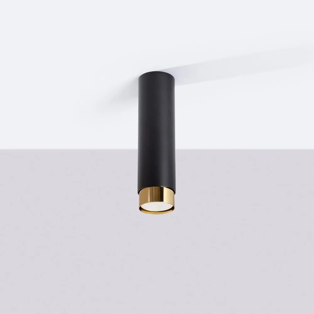 Fekete-aranyszínű mennyezeti lámpa Crown – Sollux