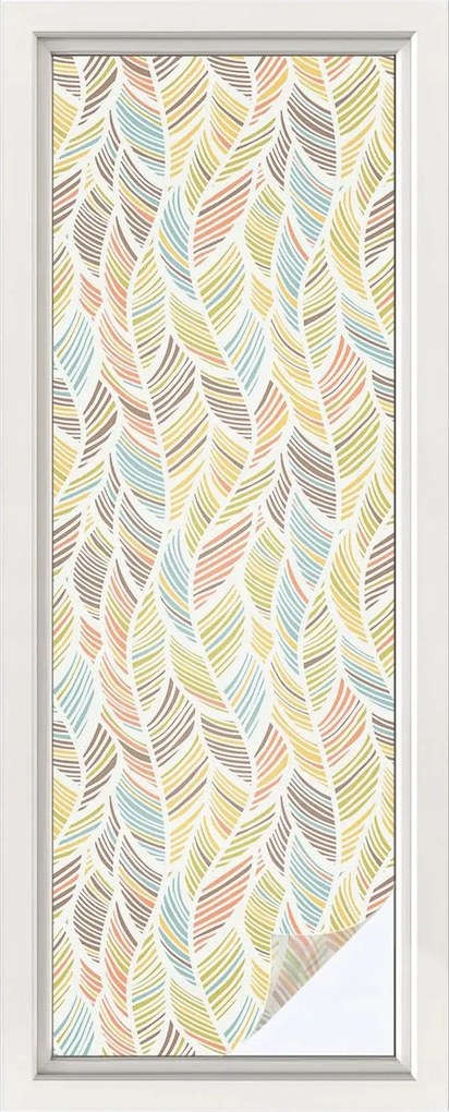 Öntapadós ablak furnér adatvédelem Szivárvány tollak 50x146