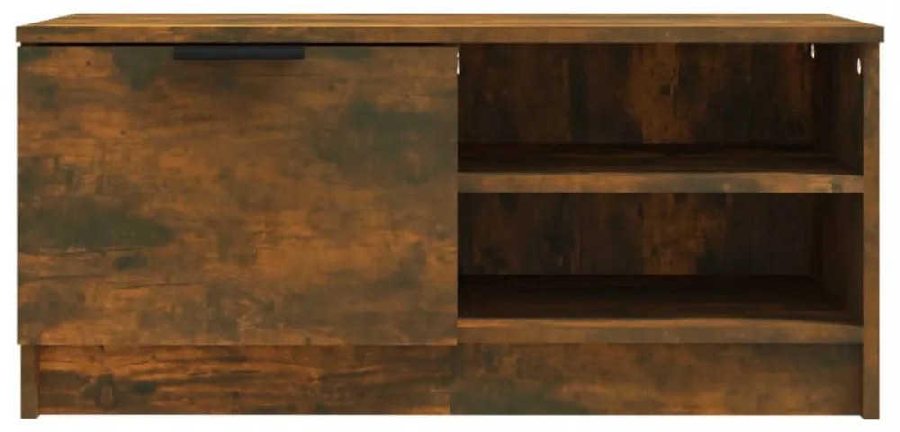 2 db füstös tölgy színű szerelt fa TV-szekrény 80x35x36,5 cm