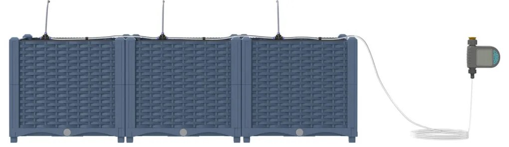 Kerti ültetők Szürke 120 x 40 x 37.5 cm Acél