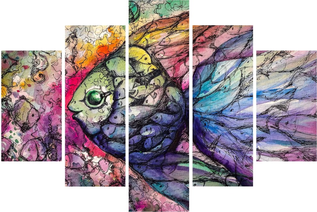 Kép - színes hal (150x105 cm)