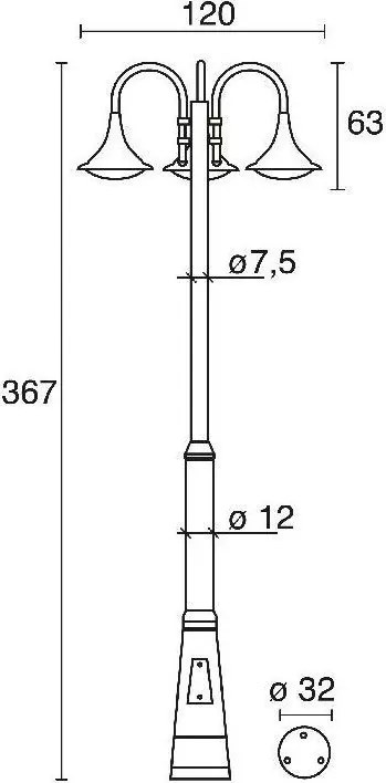NOVOLUX 672F-L0234B-04 PANA Kandeláber Antracit, Fehér LED IP65