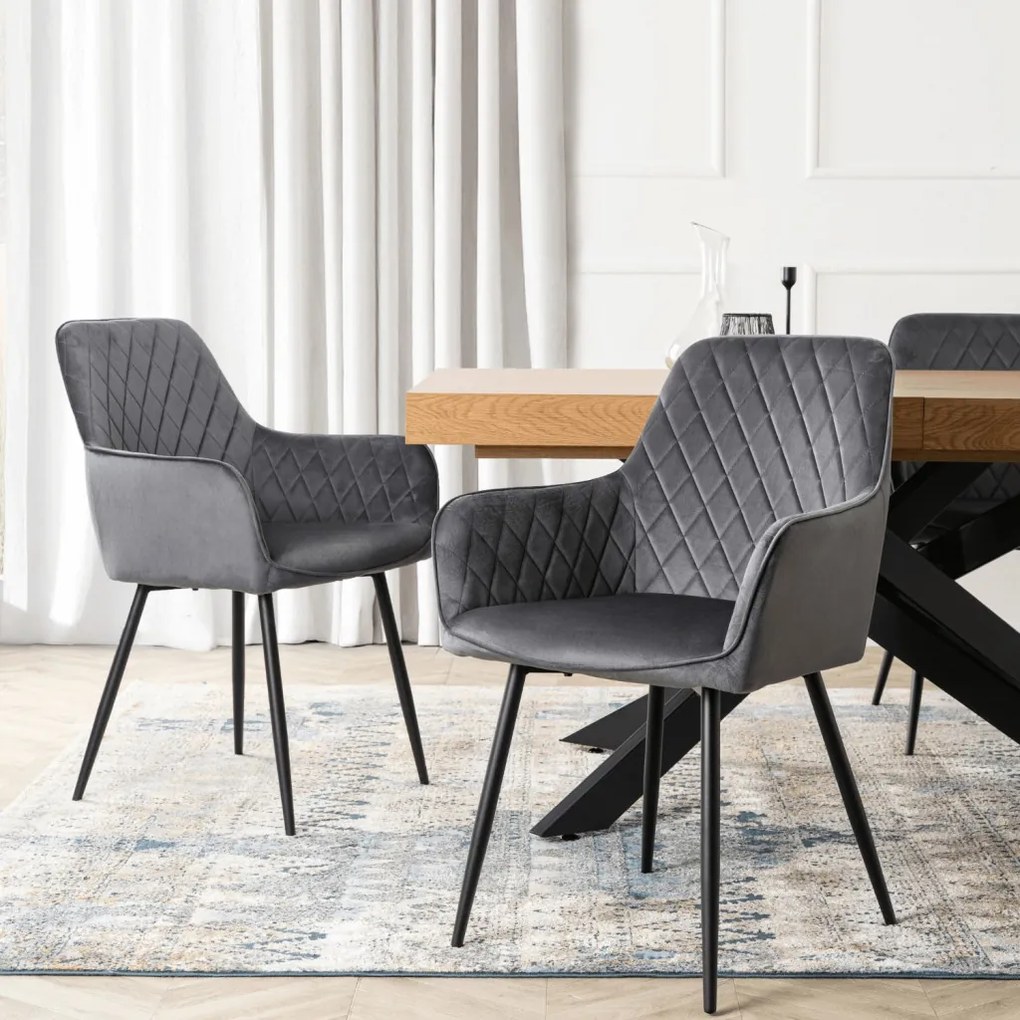 Elegáns Szürke Bársony Étkezőszék BRESSO