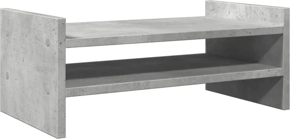 vidaXL betonszürke szerelt fa monitorállvány 50 x 27 x 20 cm