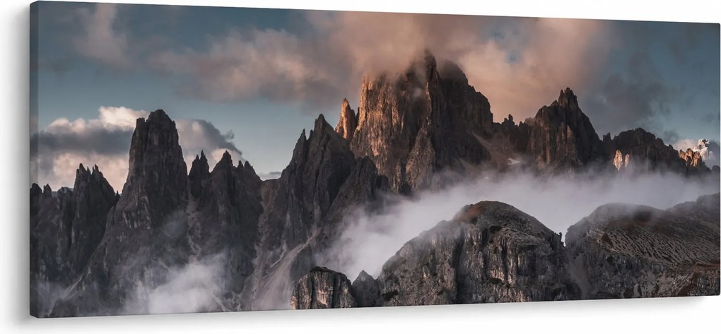 Kép - A ködben rejtett olasz dolomitok (120x50 cm)