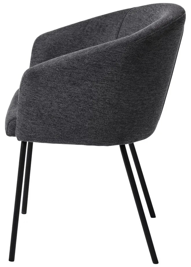 Sötétszürke kárpitozott karfás étkezőfotel Easton – Unique Furniture