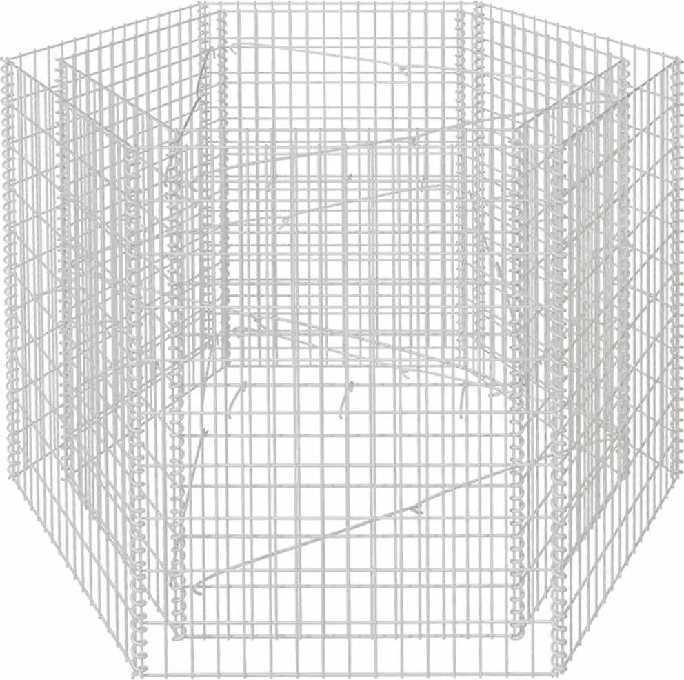 vidaXL hatszögletű gabion magaságyás 160 x 140 x 100 cm