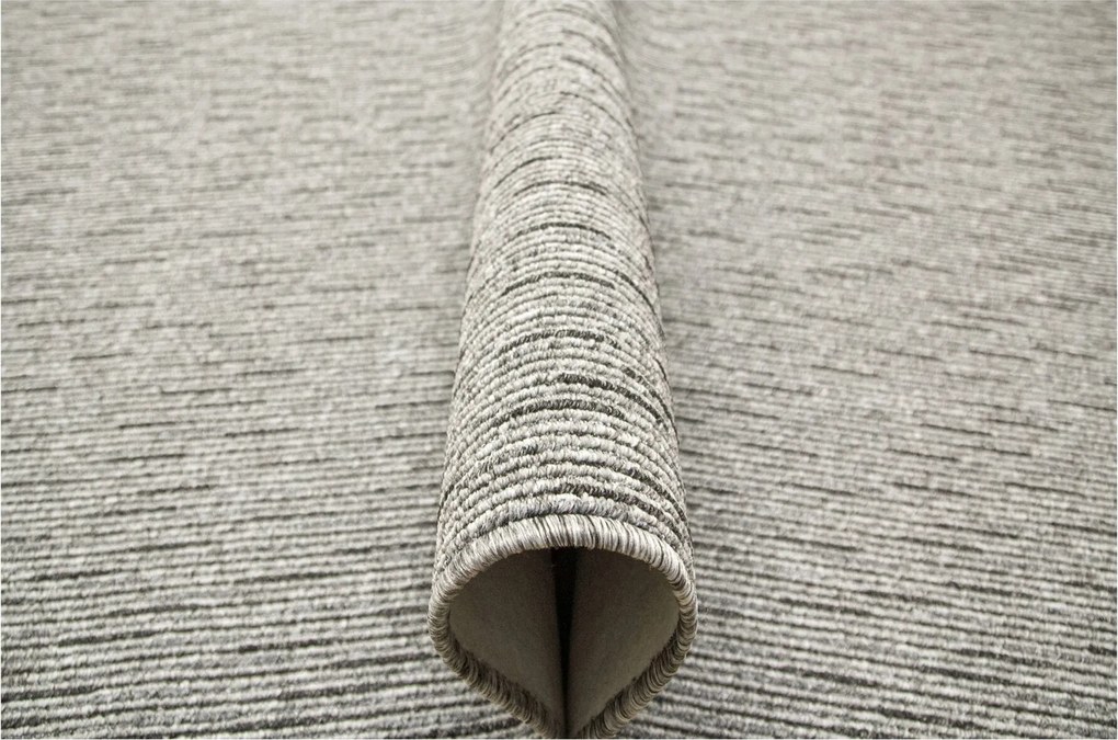 150x300 cm Hurkapálca Szőnyeg Genf Vastag Szövés Melange Szürke Grafit Fekete