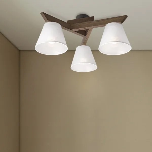 Brilagi - LED mennyezeti lámpa ANTHONY 3xE14/40W/230V diófa/fehér