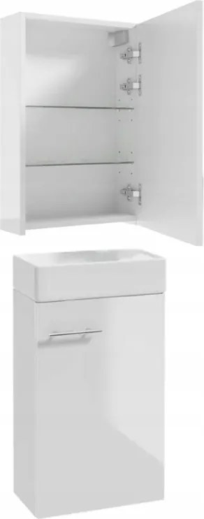 Fürdőszoba szekrény szett mosdóval 60x40+fürdőszoba szekrény tükörrel 40x60