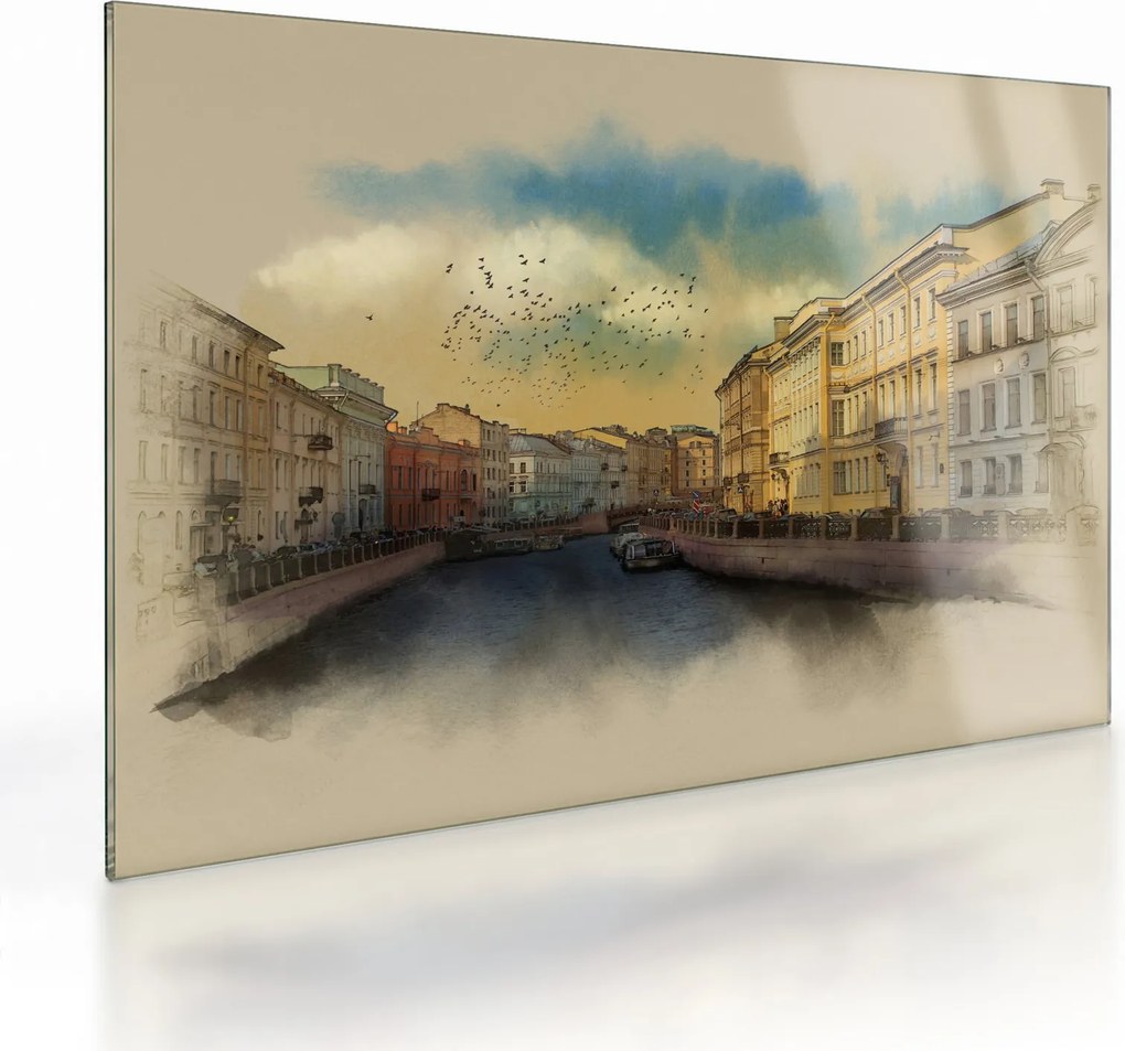 Kép - Moyka, folyó, St. Petersburg, Oroszország (üvegen) (70x50 cm)