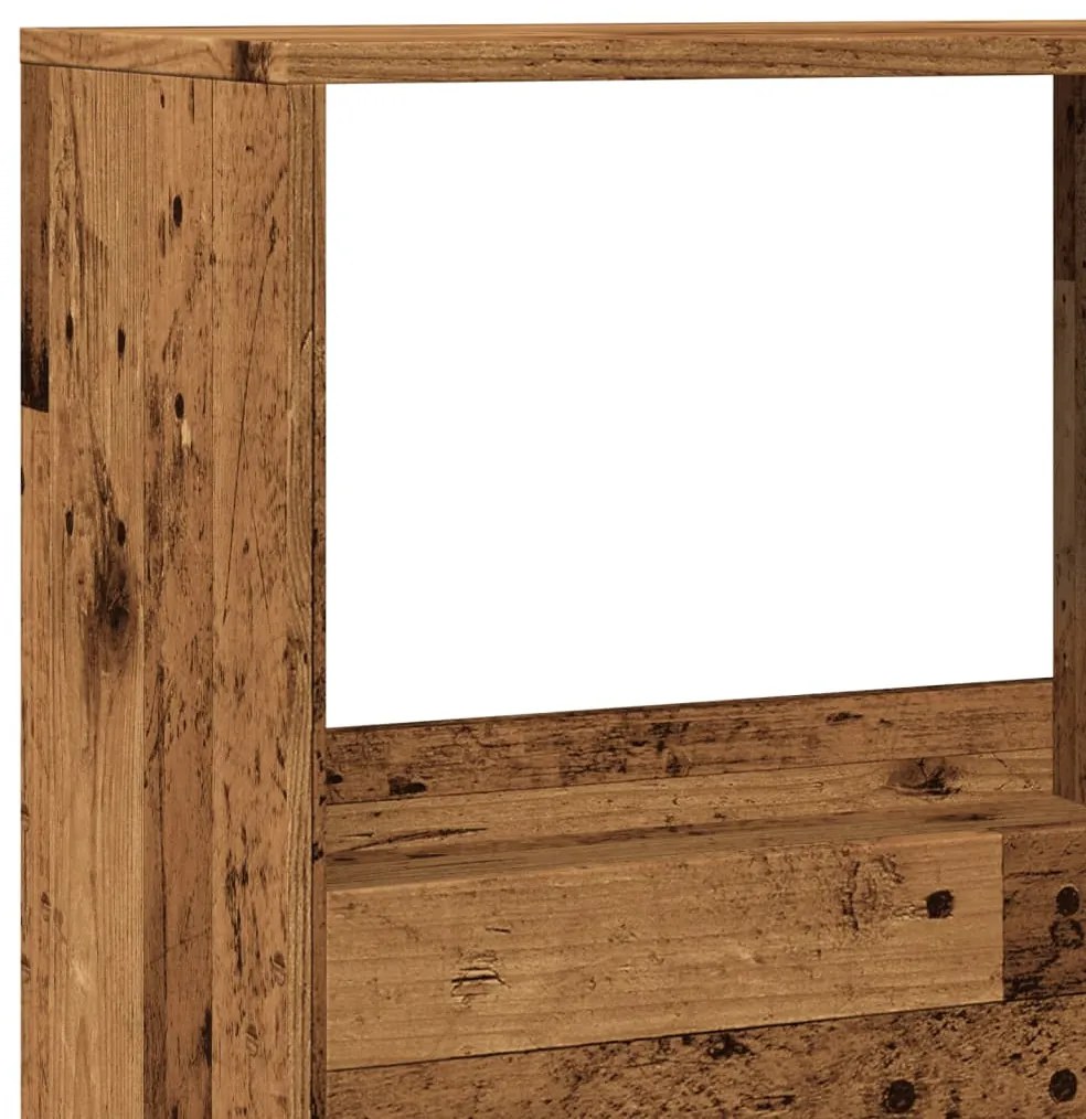antik fa színű szerelt fa térelválasztó 100 x 33 x 155,5 cm