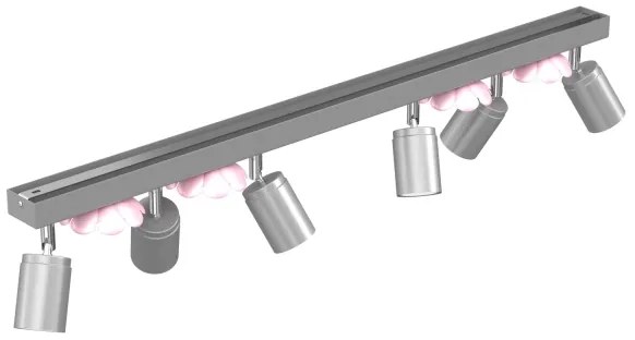 Spotlámpa FLOWER 6xGU10/8W/230V matt króm