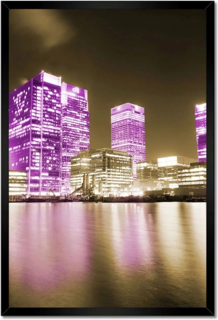 Poszterek keretben 40x60 Anglia lila felhőkarcolói