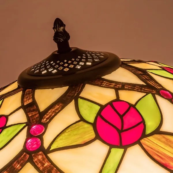 Brilagi - Tiffany-stílusú vitrázs állólámpa GARLAN 2xE27/60W/230V