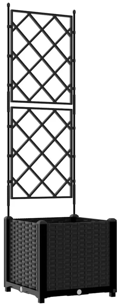 Kertész cserép rácsos változattal Fekete 40 x 40 x 143 cm PP