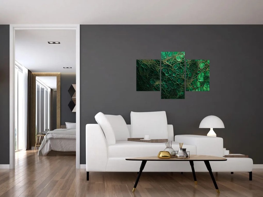 Kép - Zöld mikroszkópos kép (90x60 cm)