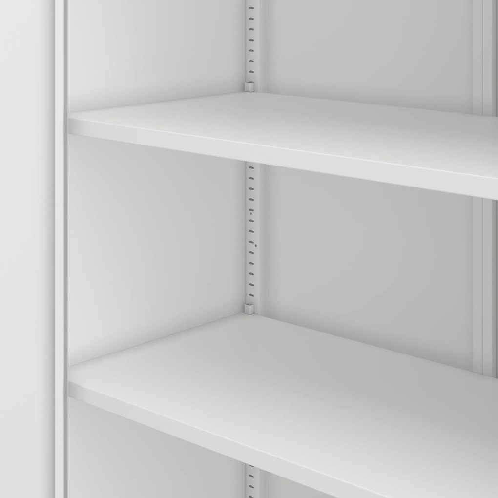 4 polcos fém irodai szekrény, fehér, 1750x800x400 mm: JAN Compact
