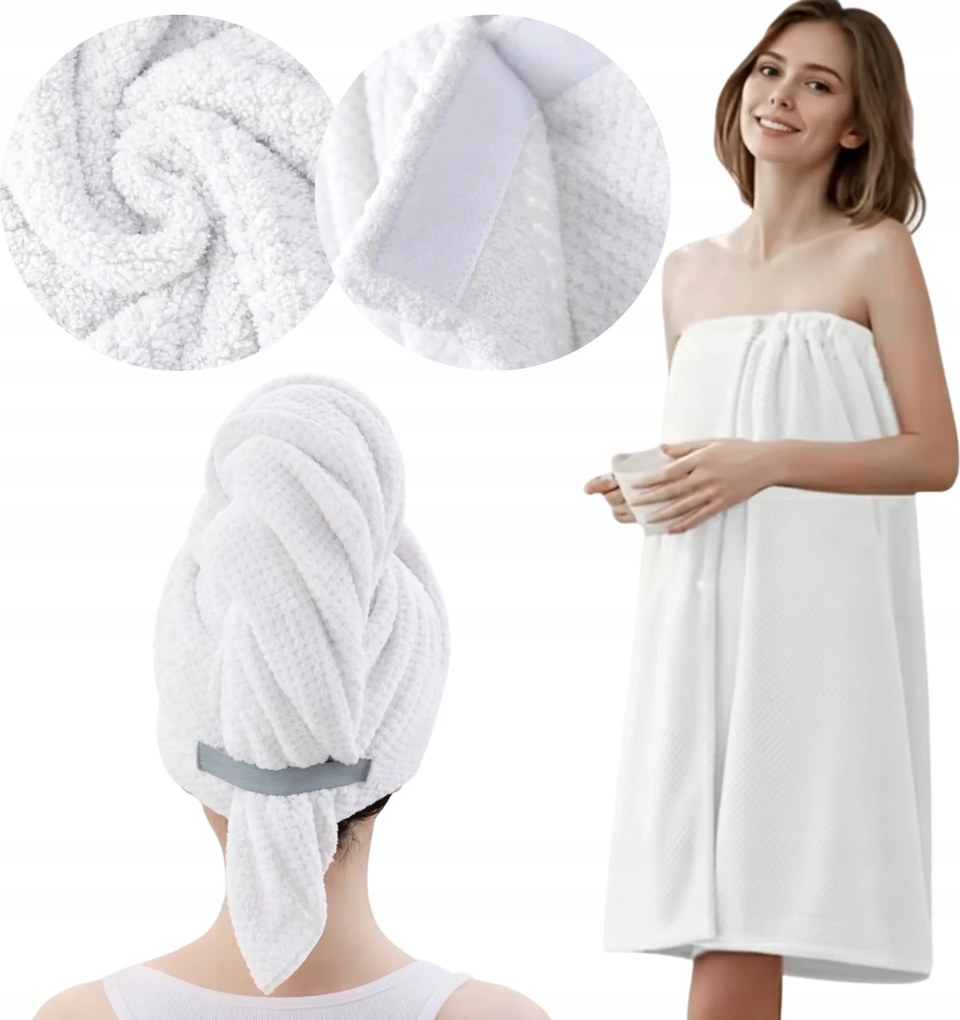 Mikroszálas Fürdőlepedő Szett 140x85 CM Hajturbán 60x100 CM