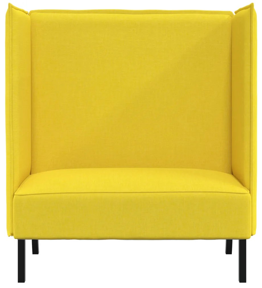 magas háttámlás kanapé világos sárga 109x56x121 cm szövet