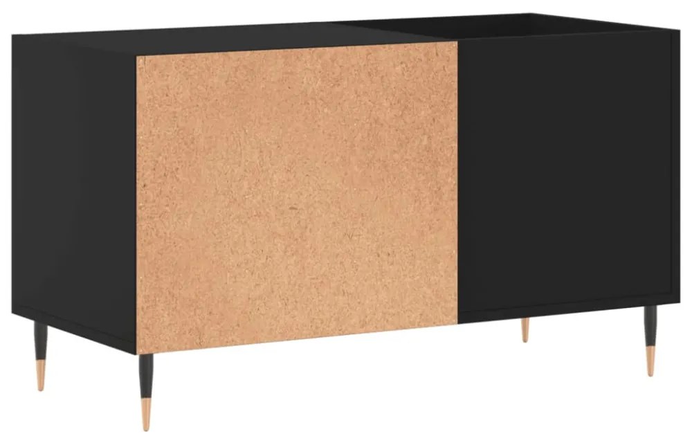 fekete szerelt fa hanglemezszekrény 85x38x48 cm