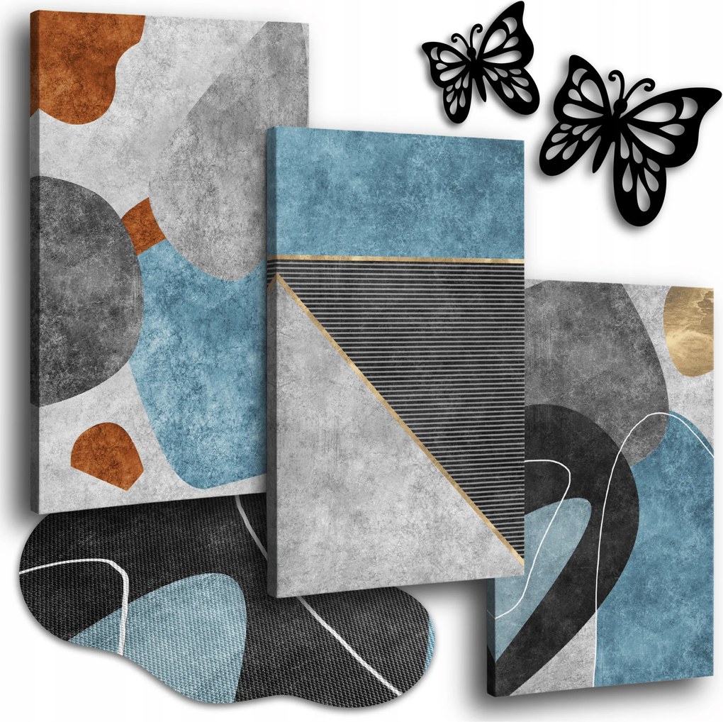 Vászonkép Absztrakt Növényekkel 120x50 cm Festmények Beton Szerkezet