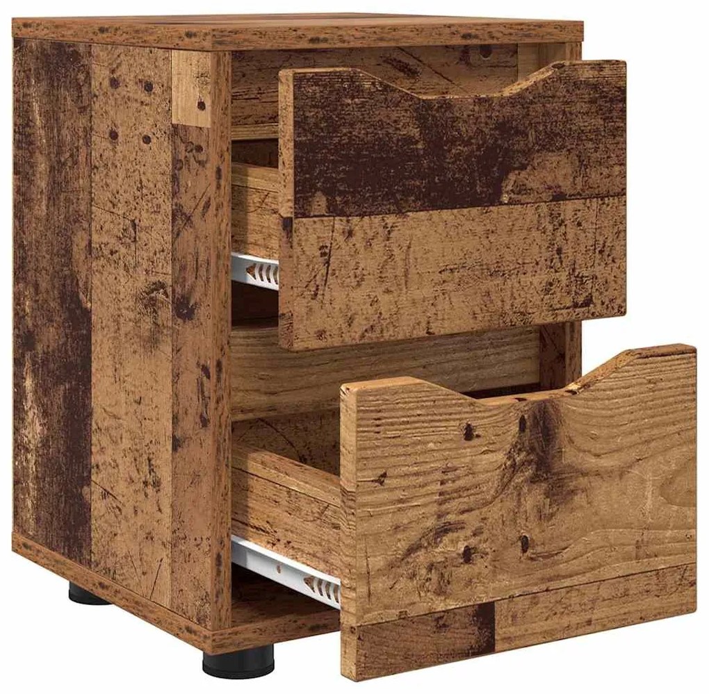vidaXL Éjjeliszekrények 2 pcs Öreg fa 30,5 x 30 x 43 cm Faanyag