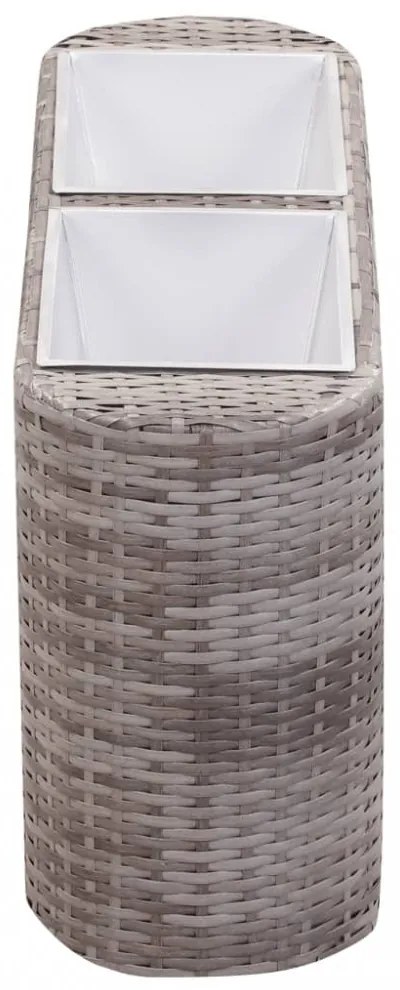 Szürke polyrattan virágtartó 80 x 25 x 40 cm