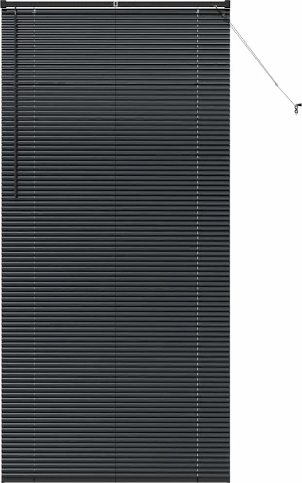 vidaXL Zsalugáter Redőnyök Fekete 220 x 105 cm Alumínium