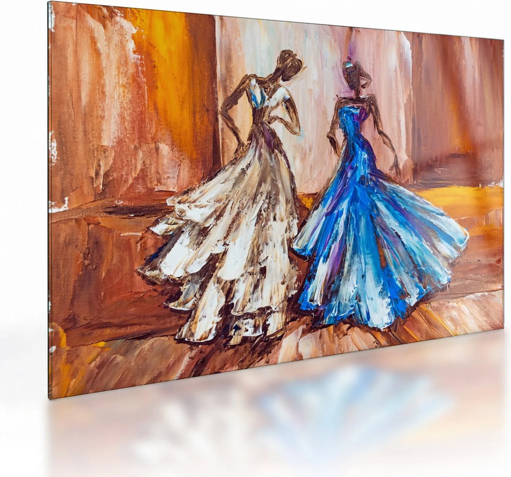 Kép - táncos, olajfestmény (üvegen) (70x50 cm)