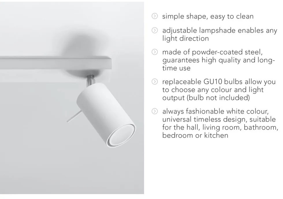 Etna fehér mennyezeti lámpa - Sollux