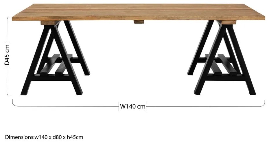 Natúr színű dohányzóasztal borovi fenyő asztallappal 80x140 cm Hampstead – Premier Housewares