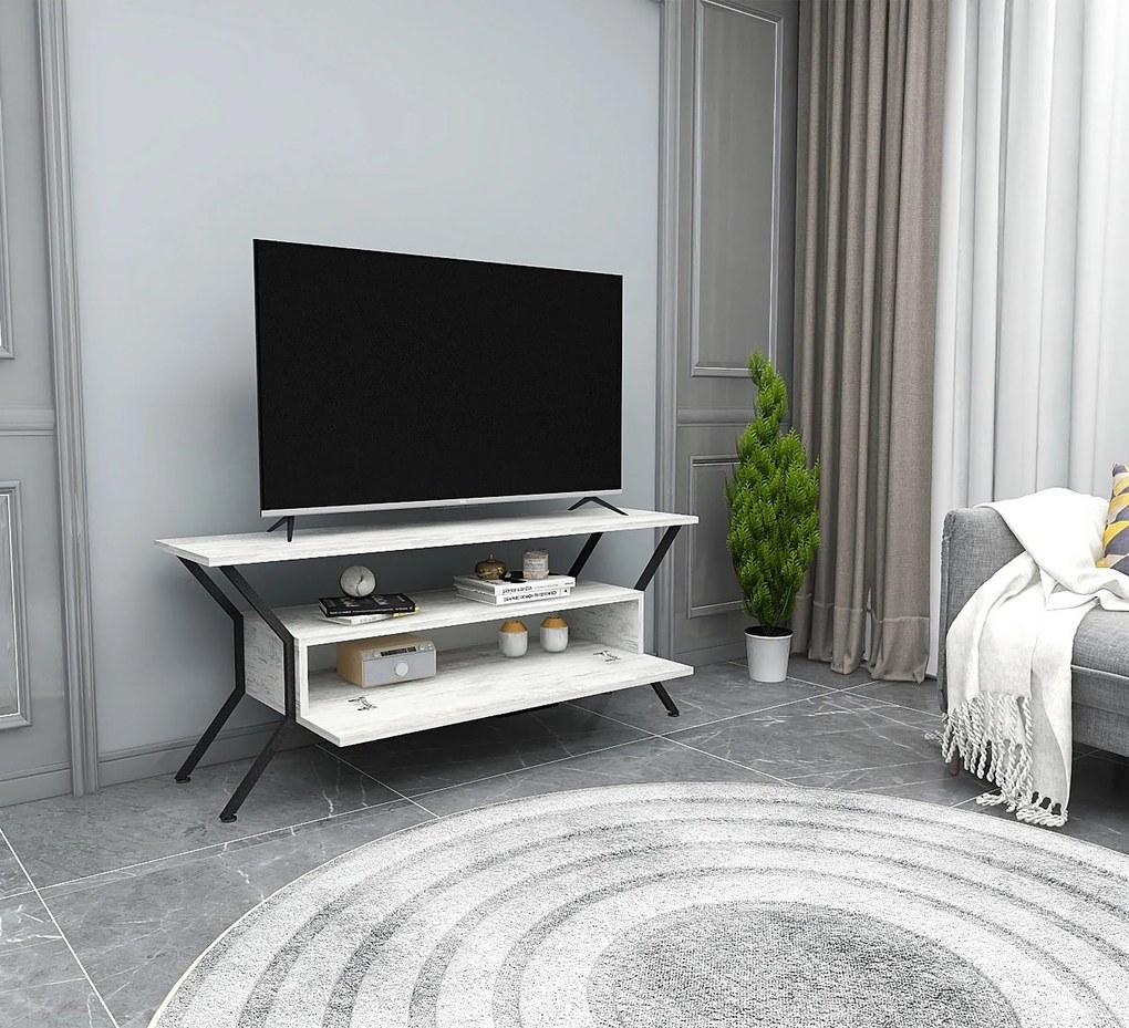 TV asztal/szekrény Tarza (szürke + fekete). Akció -20%. 1072865