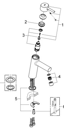 GROHE 23451001 - CONCETTO mosdócsaptelep DN 15 fényes króm