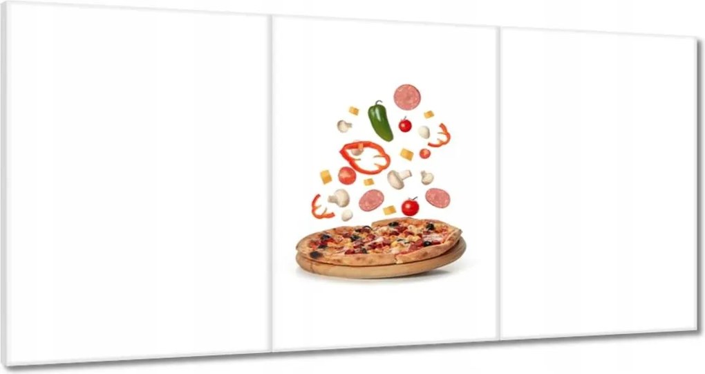 Vászonkép 180x90 Pizza zöldségekkel és sajttal