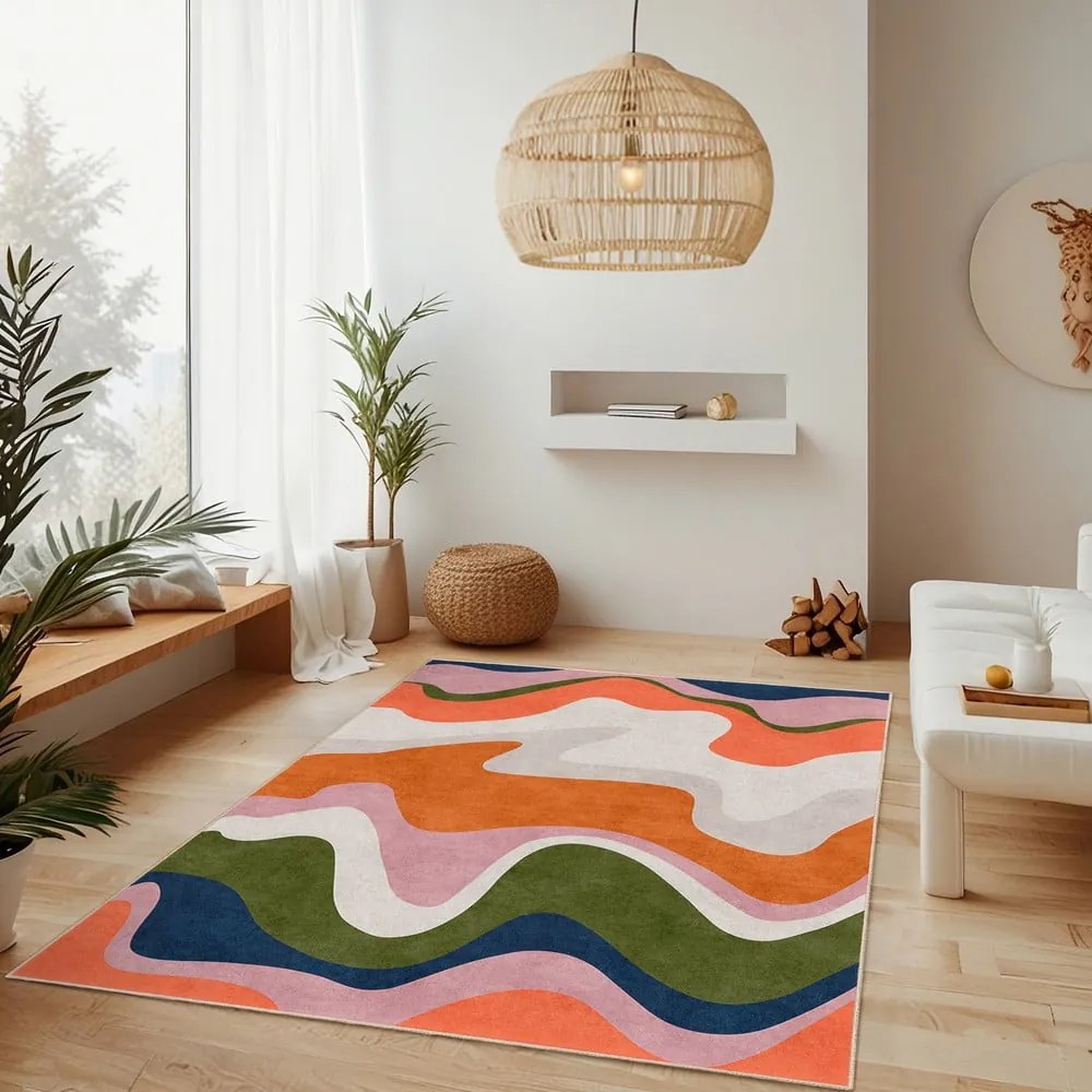 Narancssárga mosható szőnyeg 160x230 cm Squiggly Orange – Mila Home