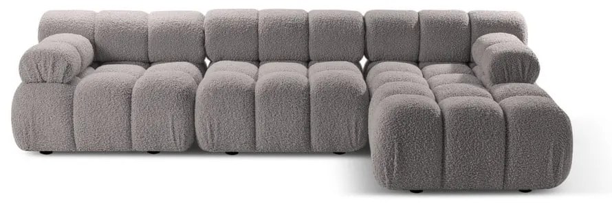 Világosszürke buklé moduláris sarokkanapé (jobb oldali) Bellis – Micadoni Home
