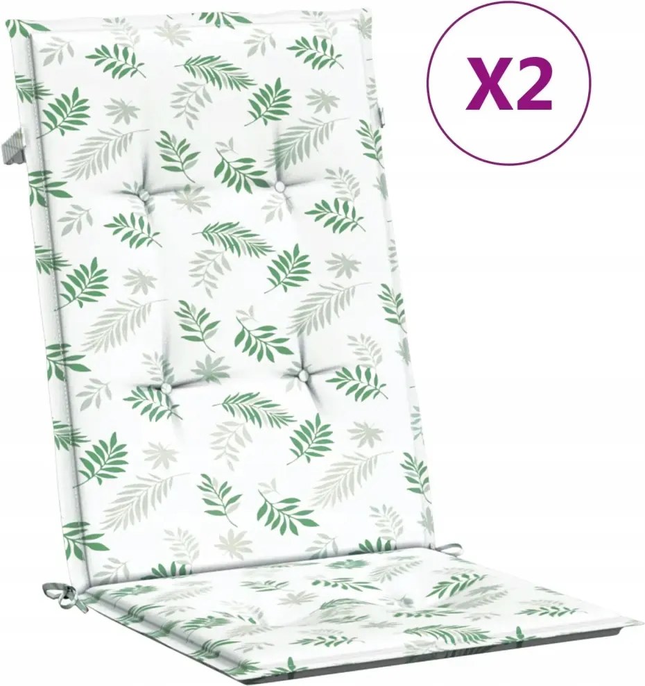 Székpárna magas háttámlával, 2 db 120 x 50 x 3 cm, levél mintás