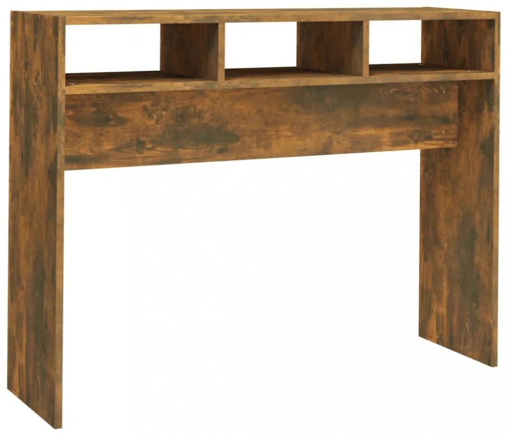 füstös tölgyszínű szerelt fa tálalóasztal 105 x 30 x 80 cm