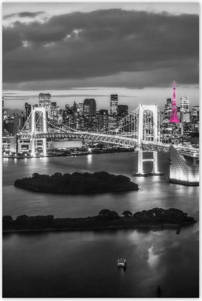 Poszterek 60x90 Rózsaszín Eiffel-torony híd