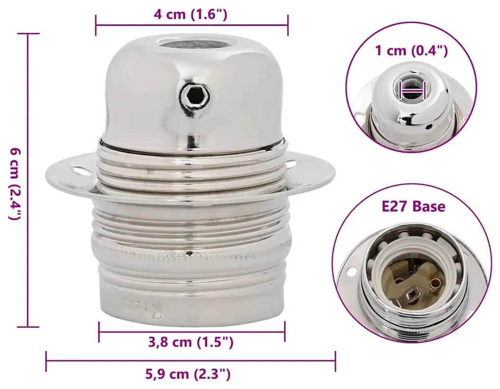 2 db szatén nikkel lámpatartók E27
