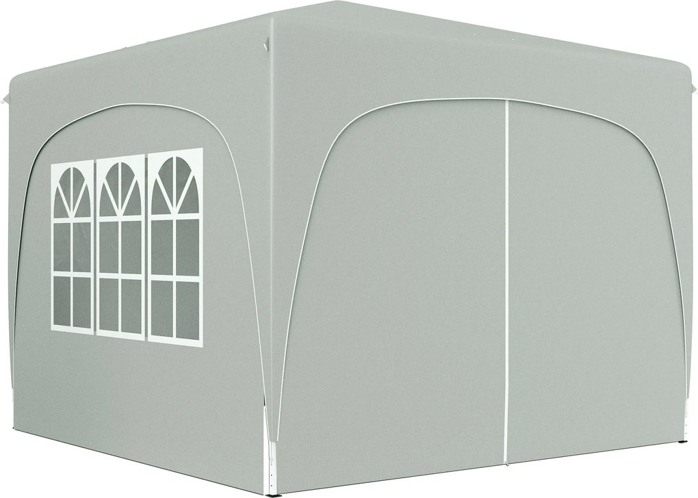 Outsunny 3x3m Pavilon, vízálló, stabil, téli időjárásnak ellenálló, összecsukható pop-up pavilon, UV Védelem 50+, összecsukható partijátor kertépítmén