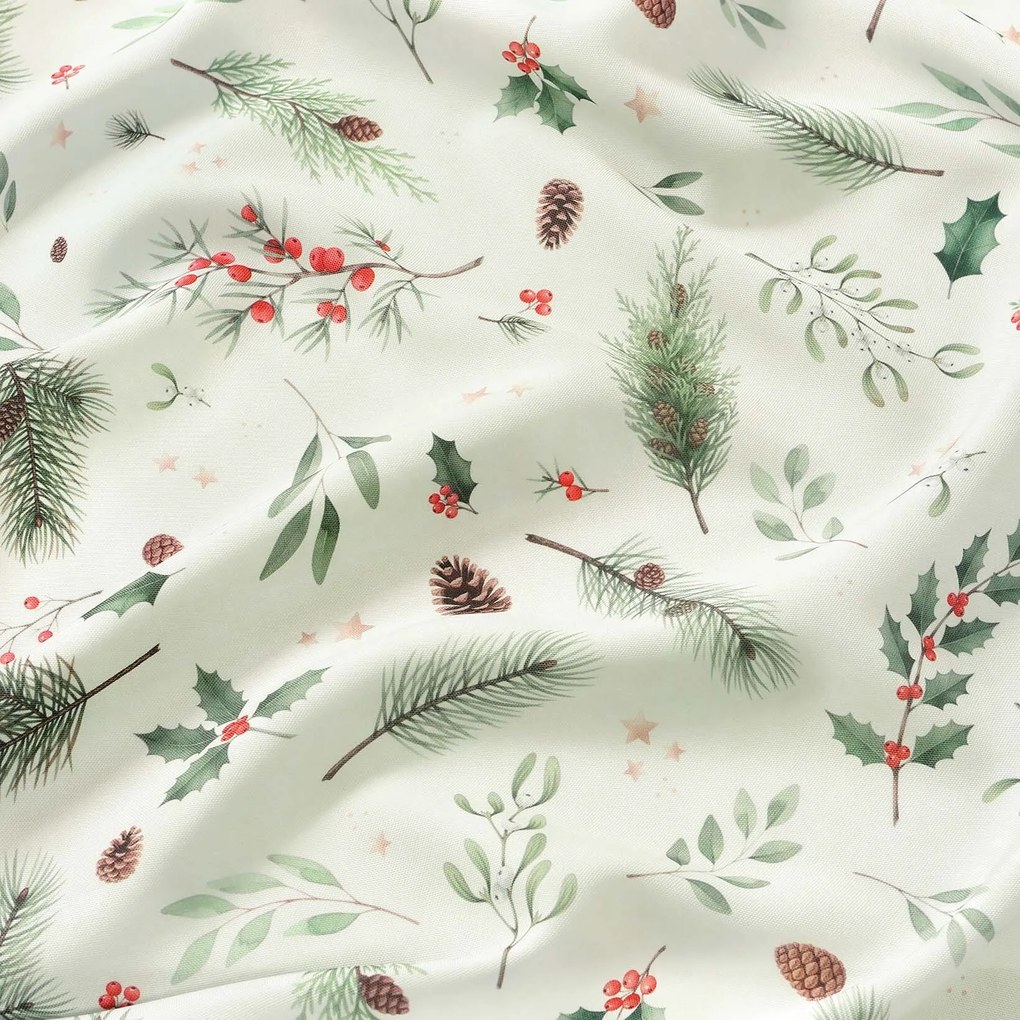 Goldea ovális viaszosvászon terítő - téli ágacskák 140 x 180 cm