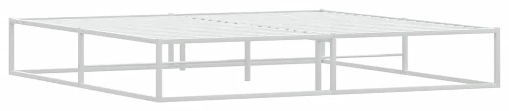 ágykeret matrac nélkül fehér 200x200 cm fém ágykeret