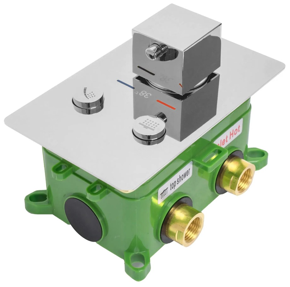 Rea Fenix Davis, rejtett zuhanykészlet + doboz eső- és kézizuhannyal, fényes króm, REA-P6356